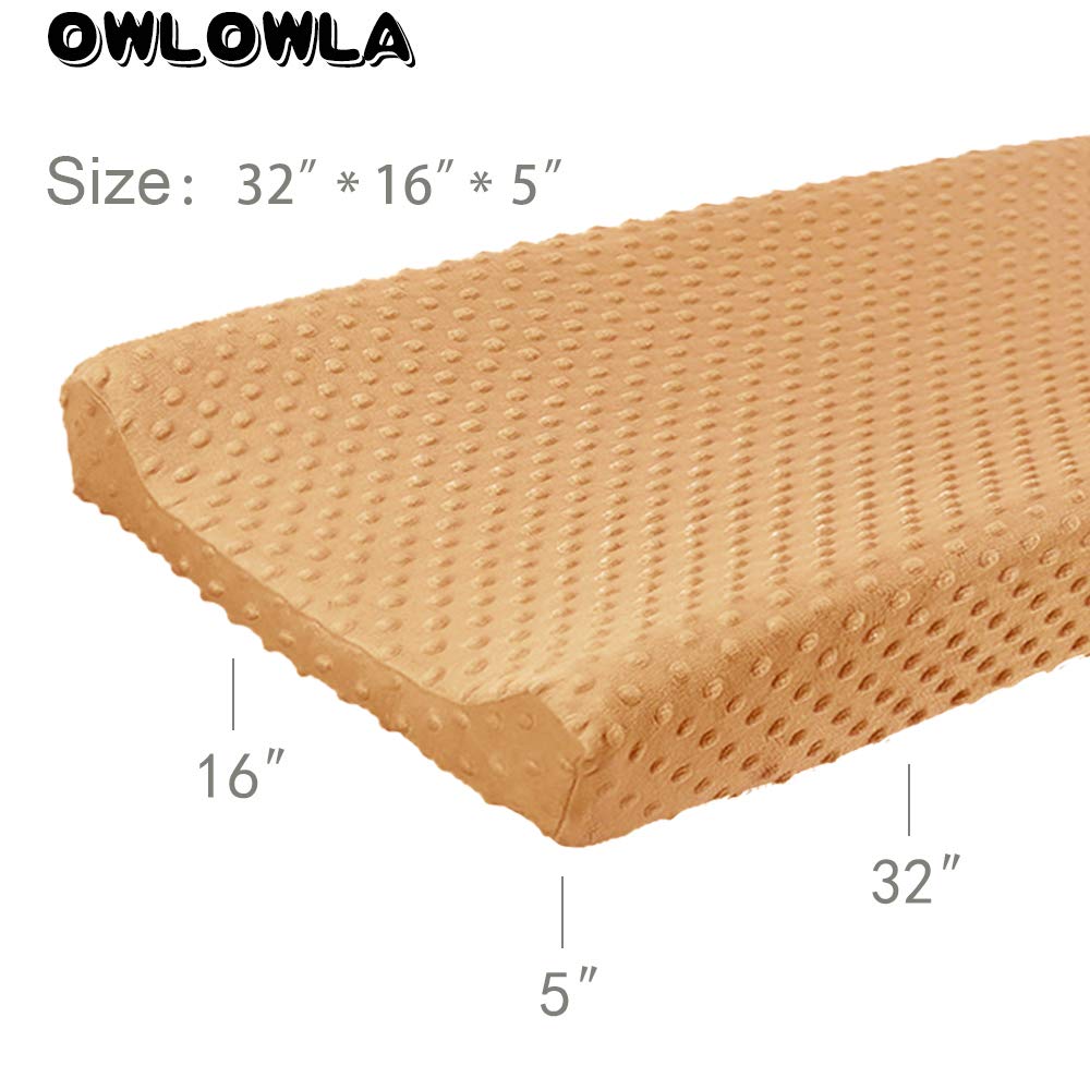 Owlowla Changing Pad Cover, Soft Minky Dots Changing Table Sheets for Baby Boy and Girl(Caramel)