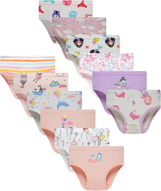 Finihen Girls Cotton Underwear Toddler Girls Panties Kids Briefs Multipacks.
