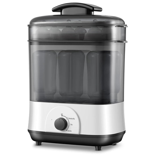 Baby Bottle Steamer, 3-in-1 Bottle Steamer and Dryer, Easy One-Dial Control Electric Steam Bottle Dryer for Baby Bottles, Baby Stuffs & Breast Pump Accessories