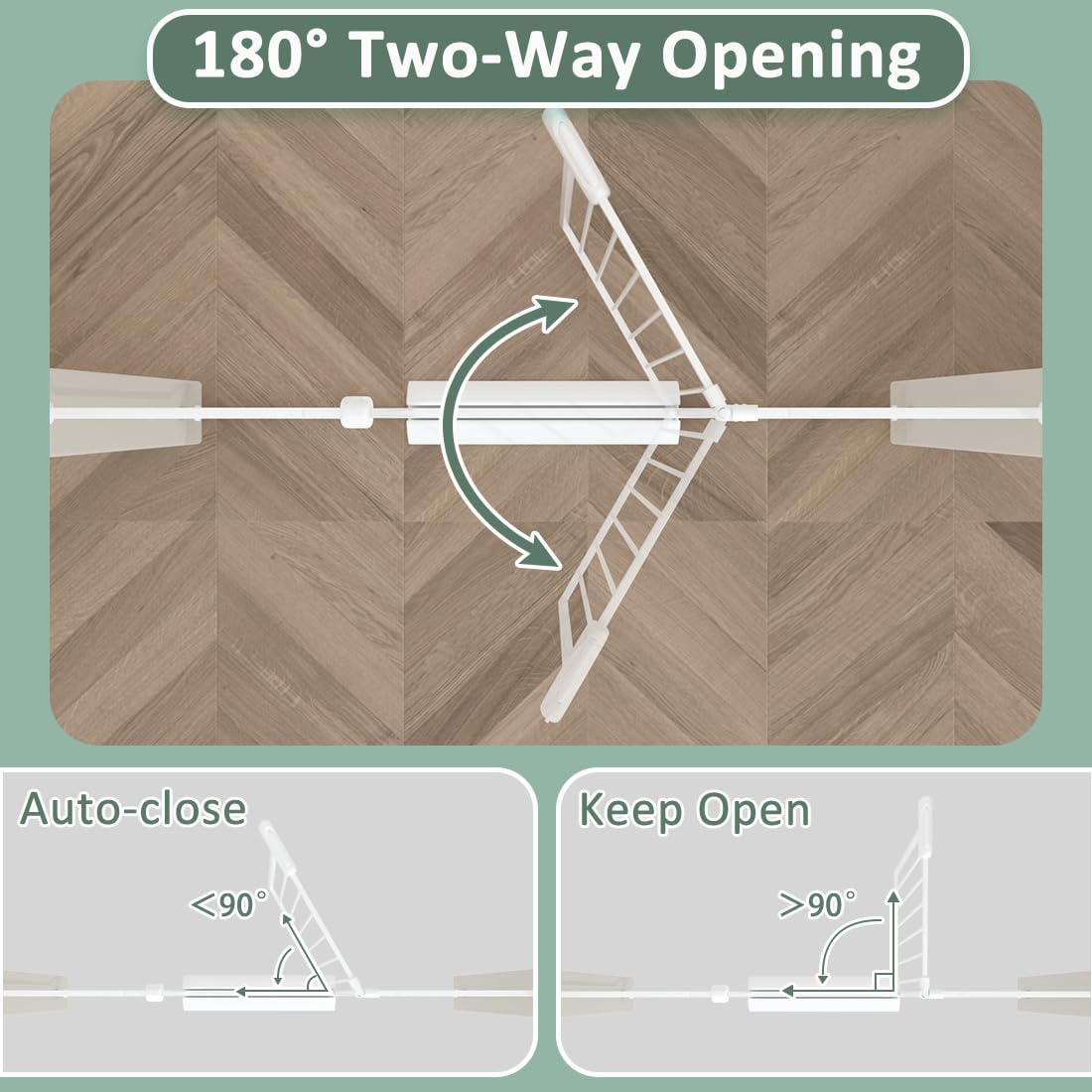 TSAYAWA Extra Wide Baby Gate with Door,33.8-38.5 Inch Walk Through Large Long Child Gates for Stair Doorway - Indoor Outdoor Safty Gate for Toddler Pet Dog Doggie White