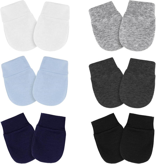 Newborn Baby Mittens No Scratch Cotton Elastic Wrist Gloves Infant Toddler Mittens for Baby Boy Girl 0-6 Months