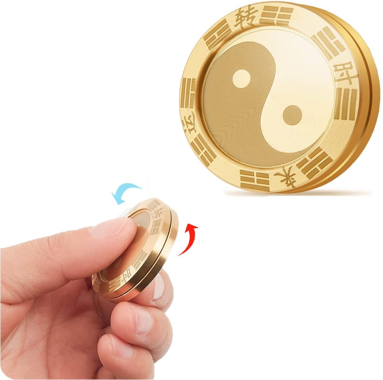Metal Fidget Slider Coin Toys, Metal Lucky Coin Tai Chi Spinner Slider EDC Toys for Adults, Magnetic Fidget Desk Toys,Clicker HapticToys, Every Dog Has His Day Bring Money Make a Fortune