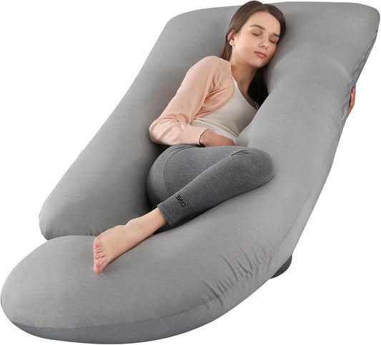 U-Shaped Pregnancy Pillow for Sleeping, Full Body Support for Back, HIPS & Belly -65 Inch Maternity Pillow with Machine Washable Cover | Maternity Essential