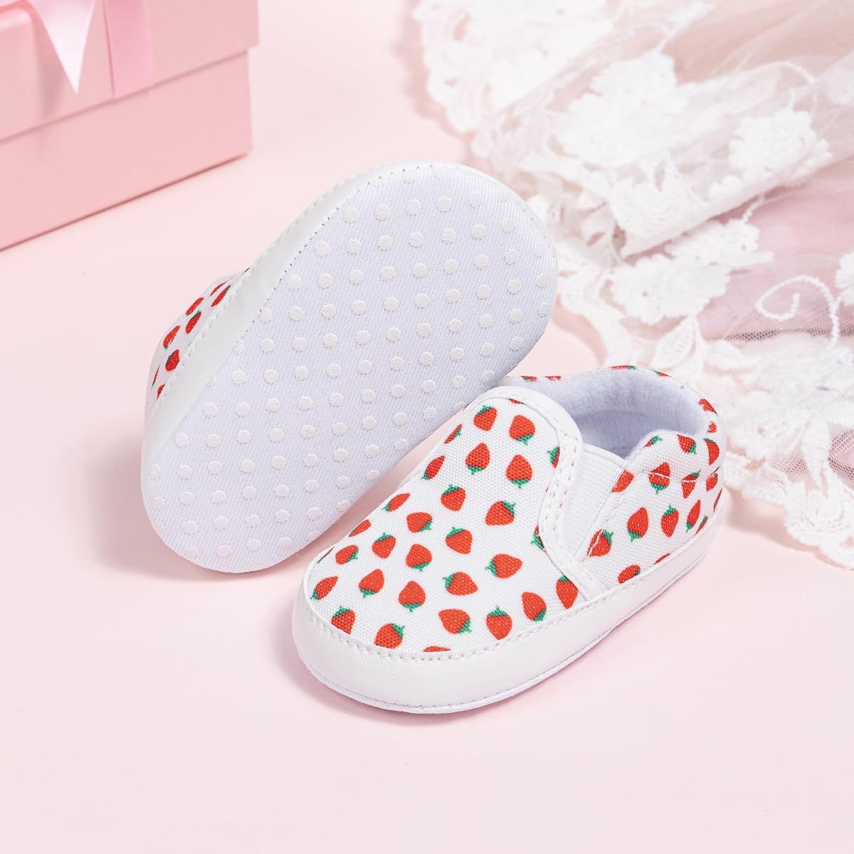 Morbido Infant Baby Boys Girls Canvas Sneaker Toddler Slip On Anti Skid Newborn First Walkers Candy Shoes for 0-18 Months