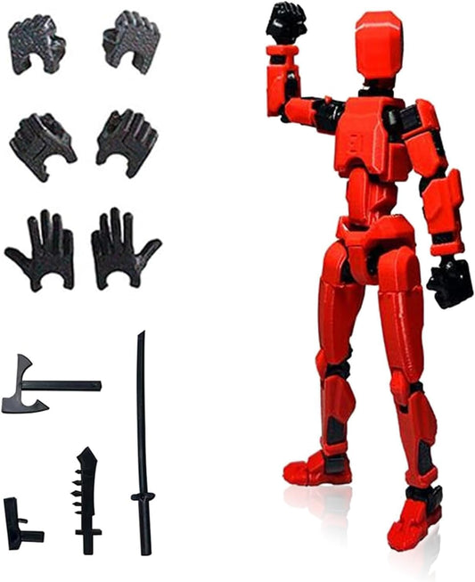 Titan 13 Action Figure, T13 Action Figures 3D Printed Multi-Jointed Movable, Nova 13 Action Figure Lucky 13 Action Figure Dummy 13 Action Figure, Game Gifts Valentines Gifts (Red)