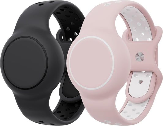 Waterproof Bracelets Compatible with AirTag for Kids, 2 Packs Silicone Holder with Hidden Cover Design Wristband Compatible with AirTag for Child, Breathable GPS Tracker Holder for Kids DGBP