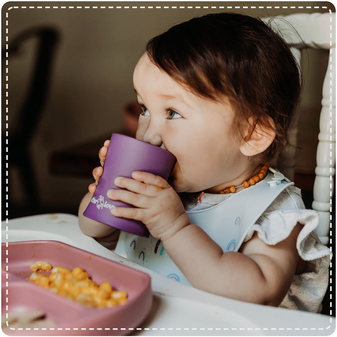 otterlove Silicone Baby & Toddler Training Cup - Pediatric OT Approved - 100% Platinum Pure LFGB Silicone - Unbreakable - Plastic Free - Tiny Cup Perfect for Baby Led Weaning
