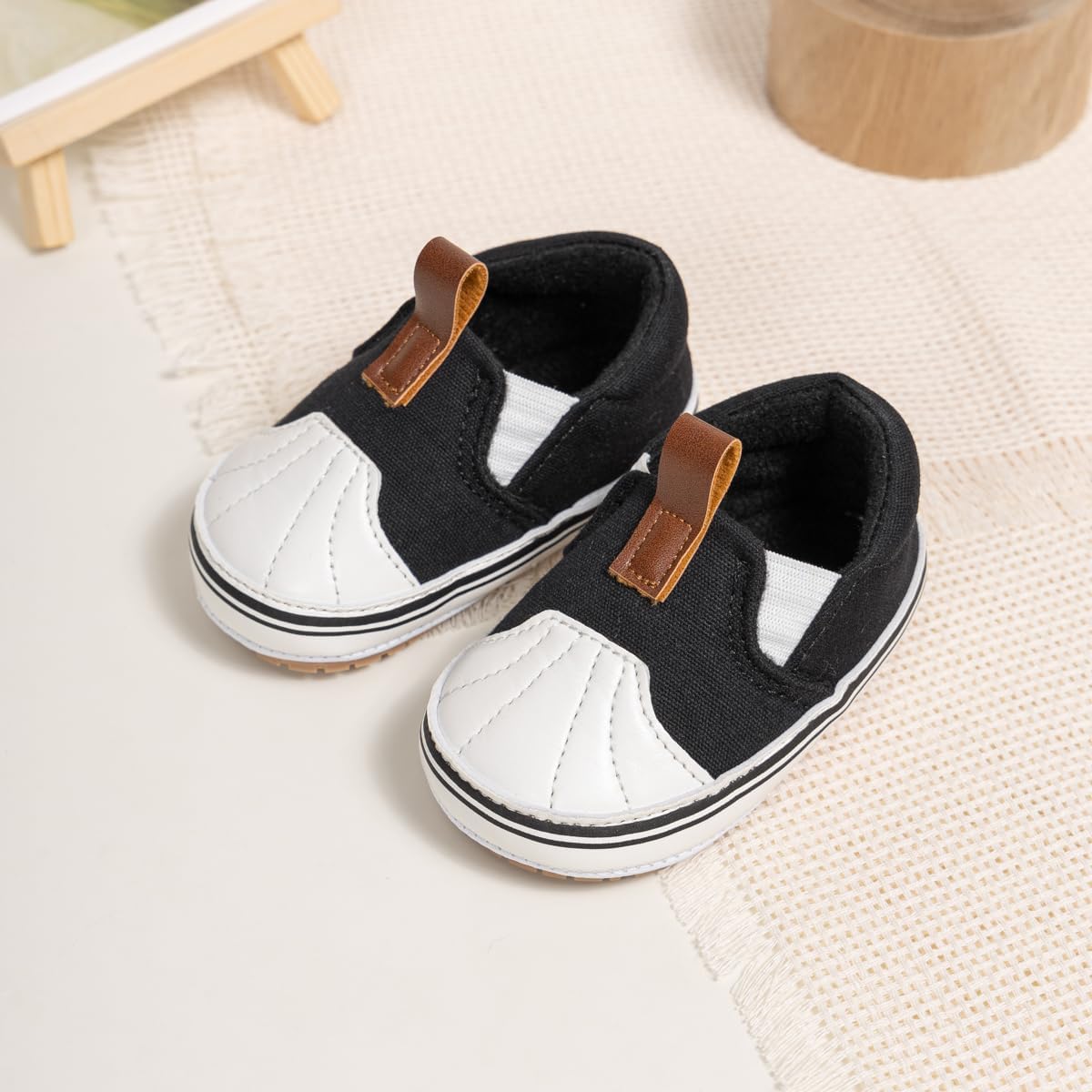 Morbido Infant Baby Boys Girls Canvas Sneaker Toddler Slip On Anti Skid Newborn First Walkers Candy Shoes for 0-18 Months