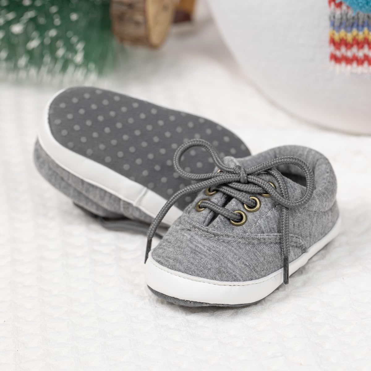 Morbido Infant Baby Boys Girls Canvas Sneaker Toddler Slip On Anti Skid Newborn First Walkers Candy Shoes for 0-18 Months