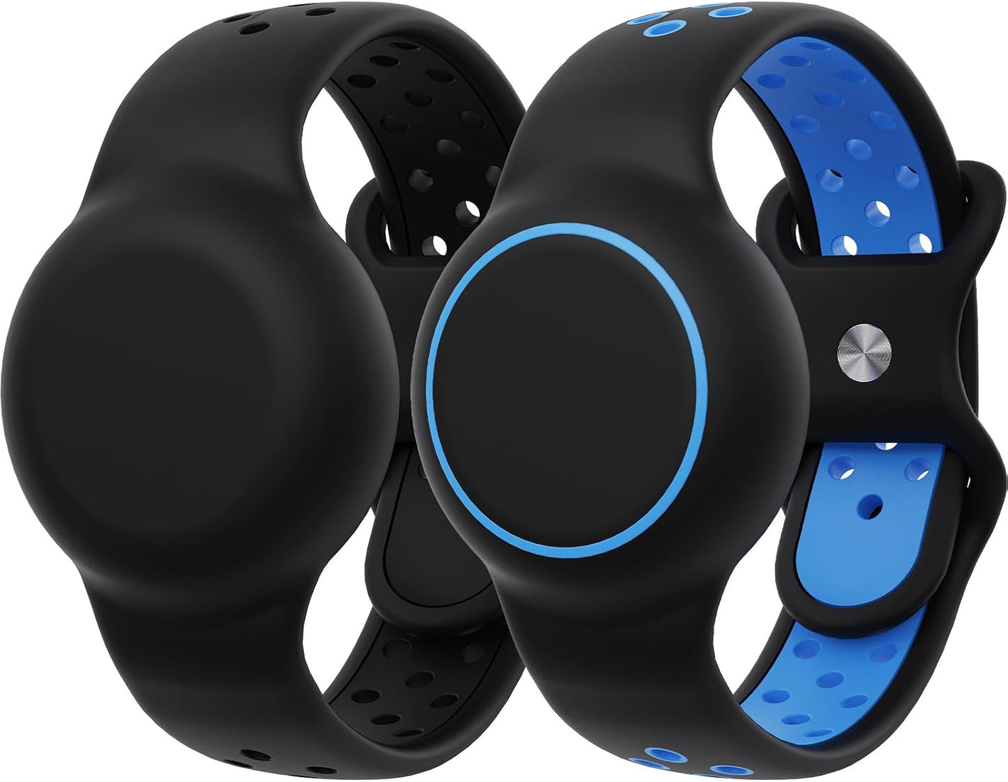 Waterproof Bracelets Compatible with AirTag for Kids, 2 Packs Silicone Holder with Hidden Cover Design Wristband Compatible with AirTag for Child, Breathable GPS Tracker Holder for Kids BBL