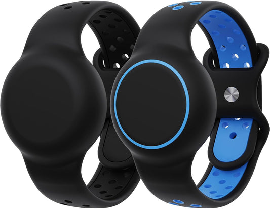 Waterproof Bracelets Compatible with AirTag for Kids, 2 Packs Silicone Holder with Hidden Cover Design Wristband Compatible with AirTag for Child, Breathable GPS Tracker Holder for Kids BBL