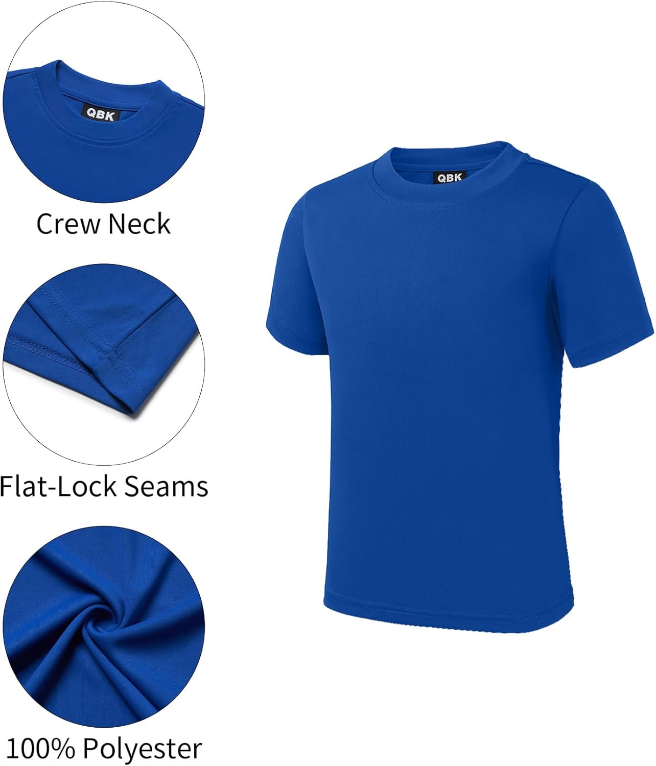 QBK 2T to Youth Neon Shirt Kids UPF 50+ Dry Fit Athletic Short Sleeve Rash Guard T Shirts for Boys Girls Sports Undershirt