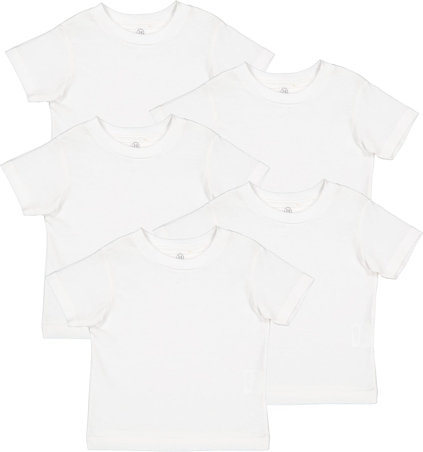 RABBIT SKINS, Infant Baby Fine Jersey Short Sleeve Tee 5 Pack