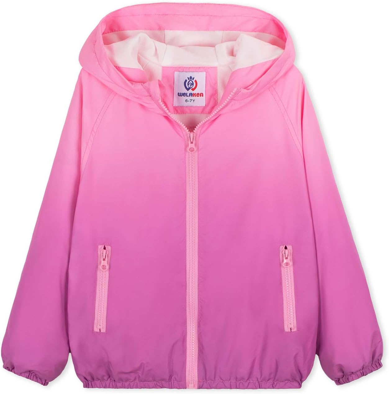 WELAKEN Lightweight Jacket for Girls Kids & Toddler II Girls' Print Water-Resistant Jacket