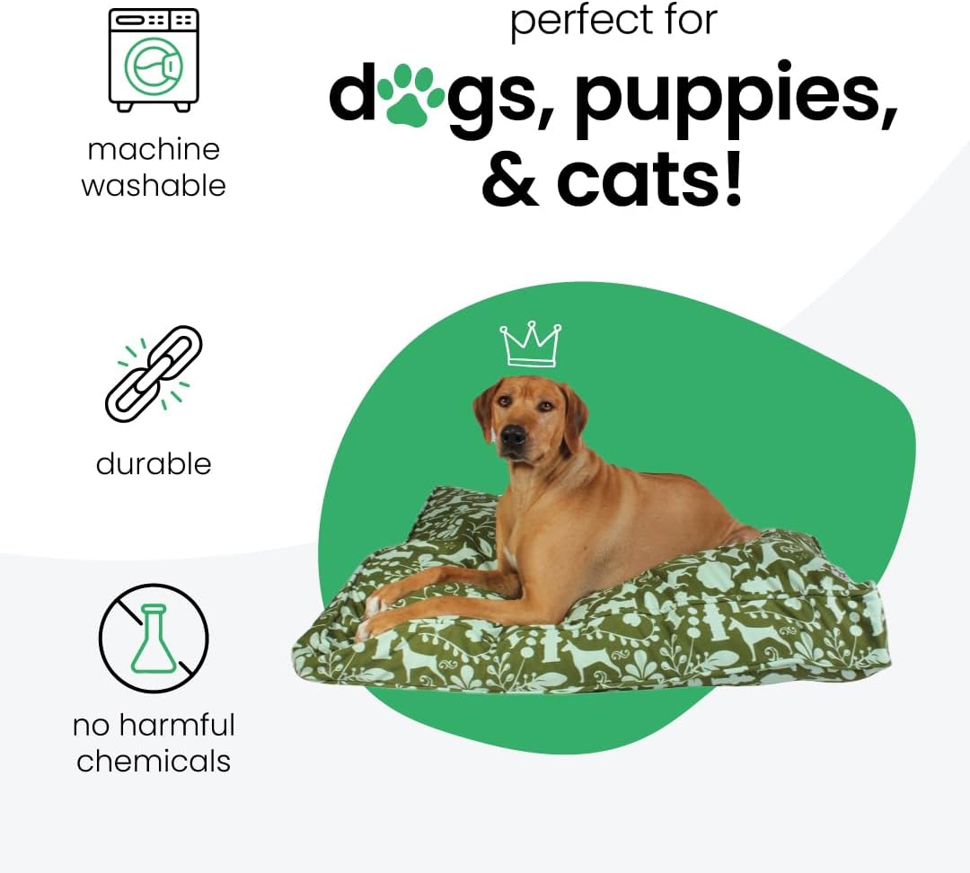 Molly Mutt Large Crib Mattress Cover - Amarillo by Morning Print - Measures 27”x52”x5”- 100% Cotton - Durable - Breathable - Sustainable - Machine Washable Dog Bed Cover