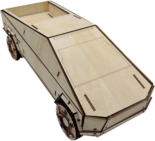 3D Wooden Car Model - Pickup Truck - Unique Collectible Wooden Model Kit for Adults - Perfect Desk Toy and Display Gift for Boys and Girls