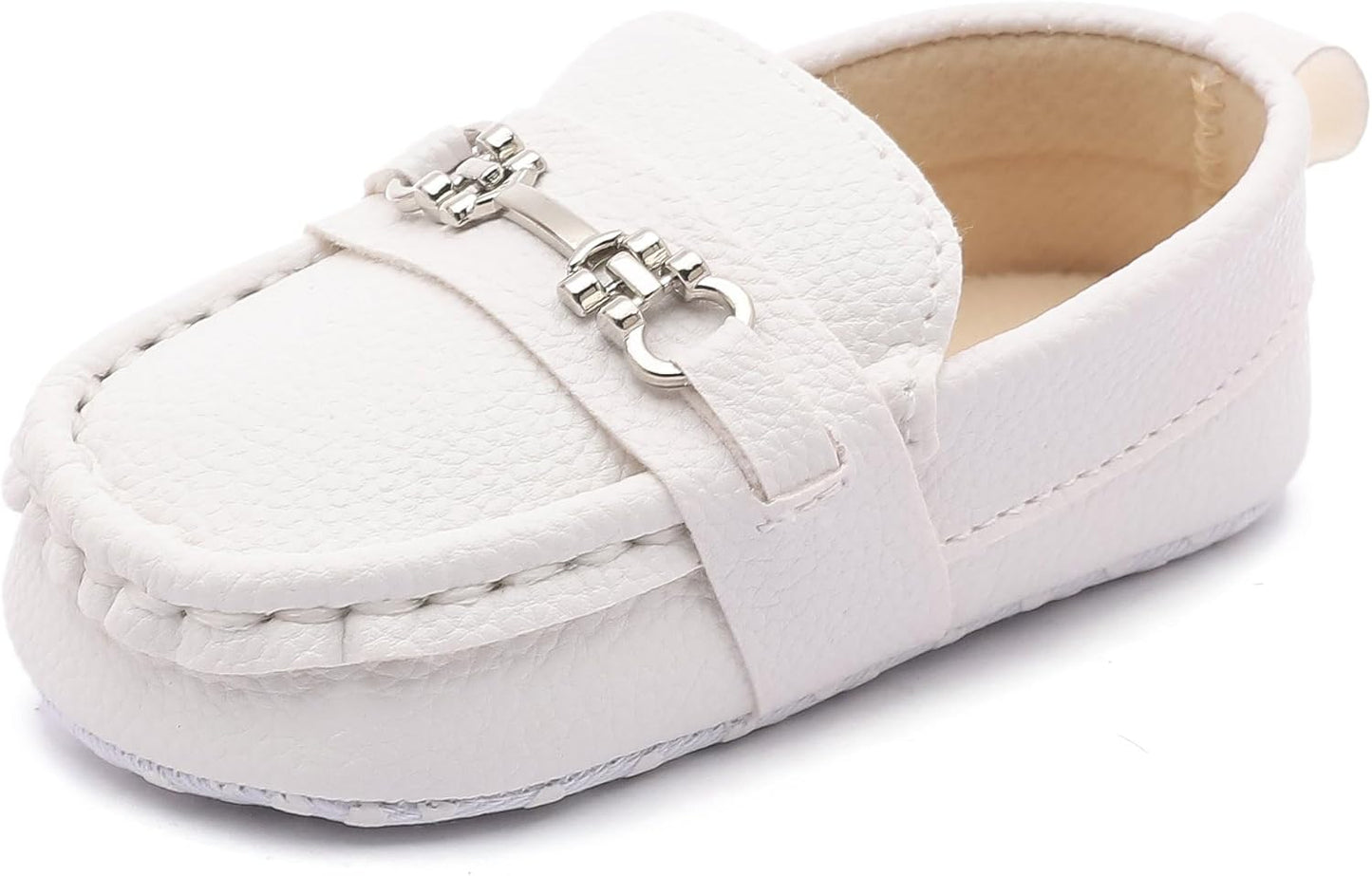 LONSOEN Baby Girls Boys Loafers Prewalker Dress Crib Shoes