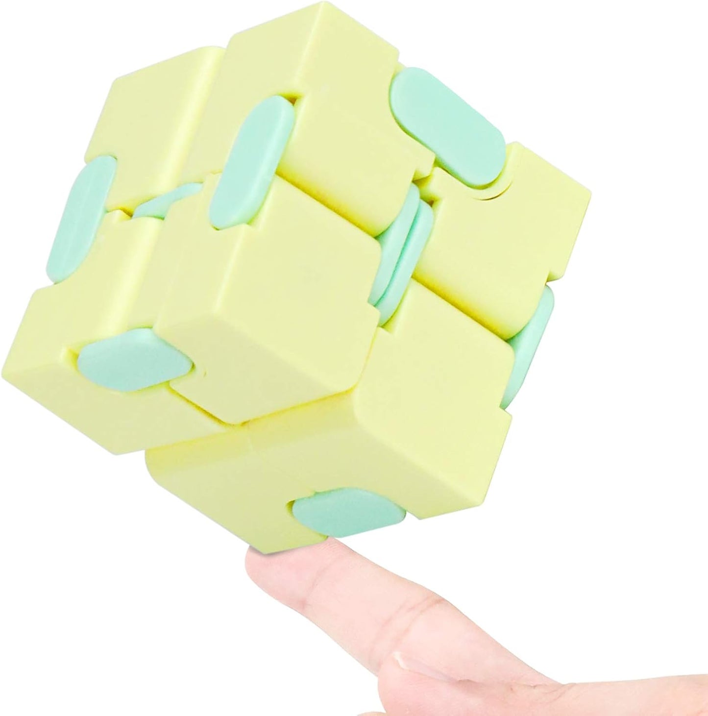 Infinitycube Fidget Toy Stress Relieving Fidgeting Game for Kids and Adults,Cute Pocket-sized Unique Gadget for Anxiety Relief and Kill Time (Macaron Yellow)