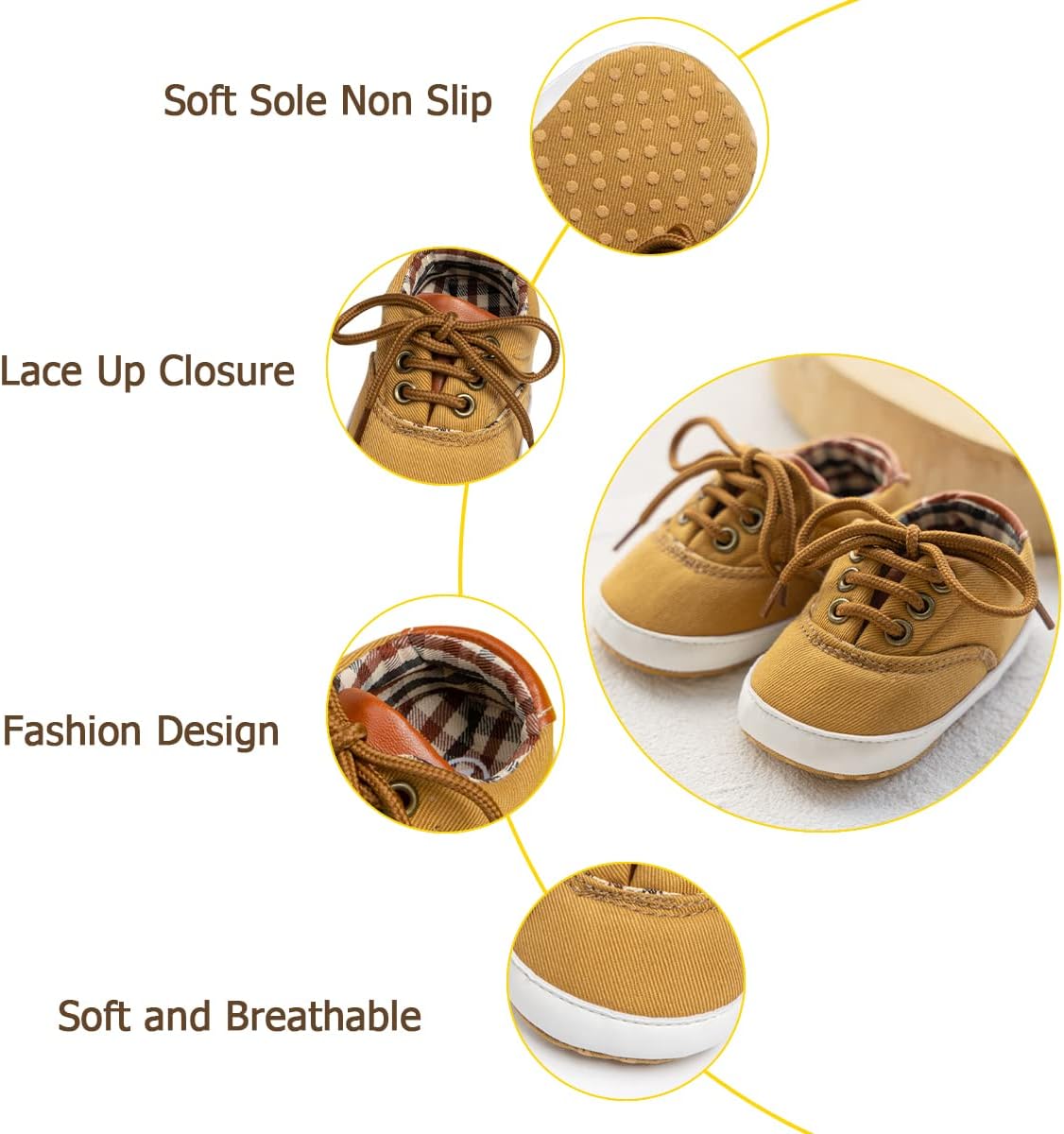 Morbido Infant Baby Boys Girls Canvas Sneaker Toddler Slip On Anti Skid Newborn First Walkers Candy Shoes for 0-18 Months