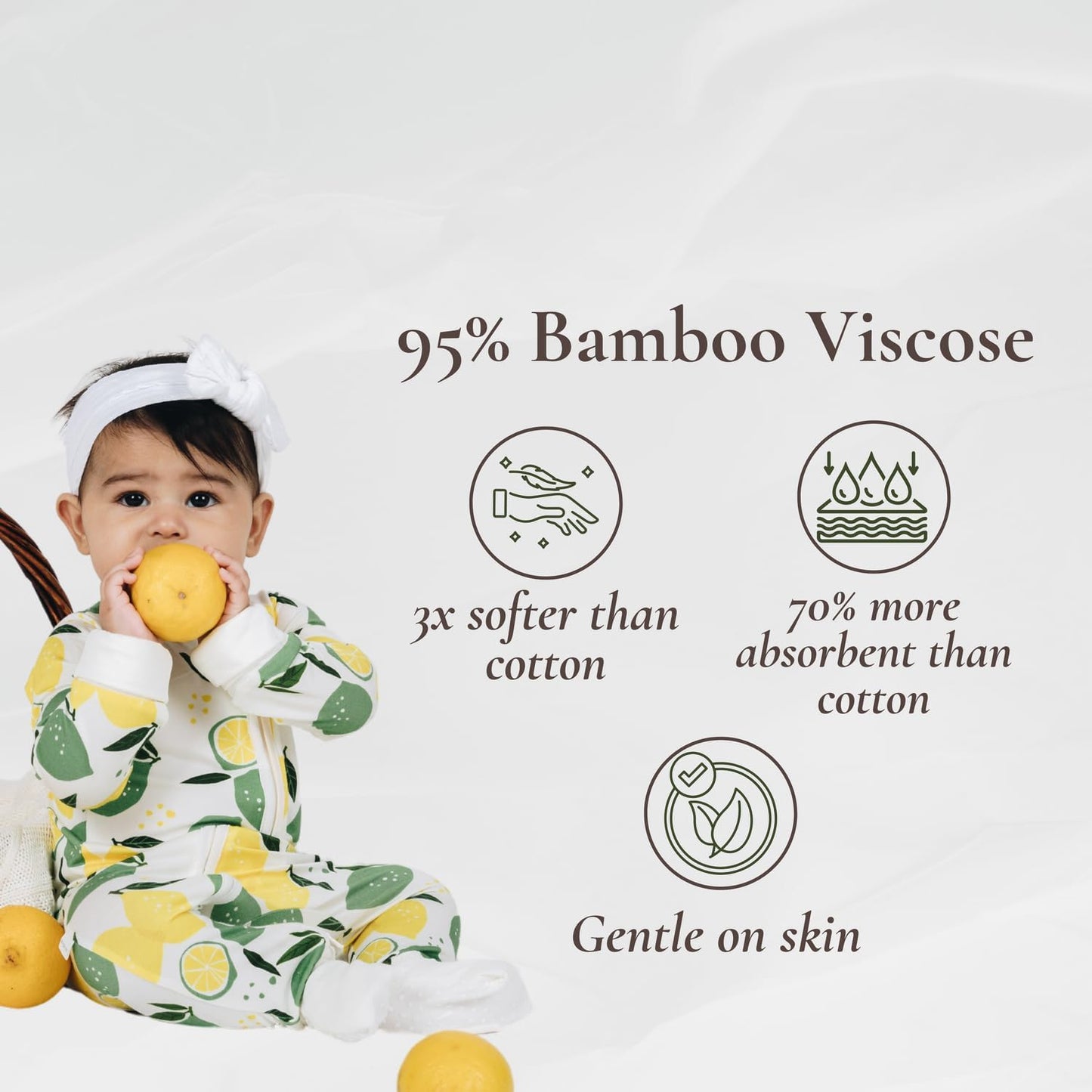 Baby Romper Long Sleeves for 3-24 Month Boys & Girls | 95% Bamboo Viscose Baby Rompers Two-Way Zipper Onesie