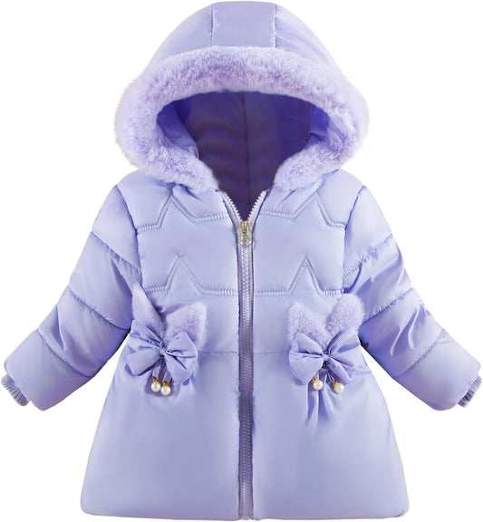 Toddler Winter Coats Baby Jacket Snow Clothes Puffer Dress Girl Warm Hoodie 1-4T