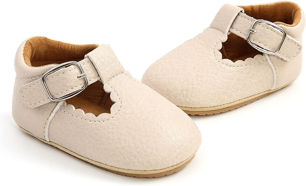 Baby Shoes Mary Jane Flats Non Slip Soft Sole Infant Toddler Sneakers First Walkers Party Christmas Dress Shoes