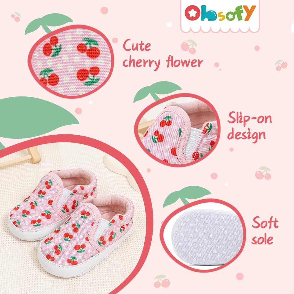 Morbido Infant Baby Boys Girls Canvas Sneaker Toddler Slip On Anti Skid Newborn First Walkers Candy Shoes for 0-18 Months