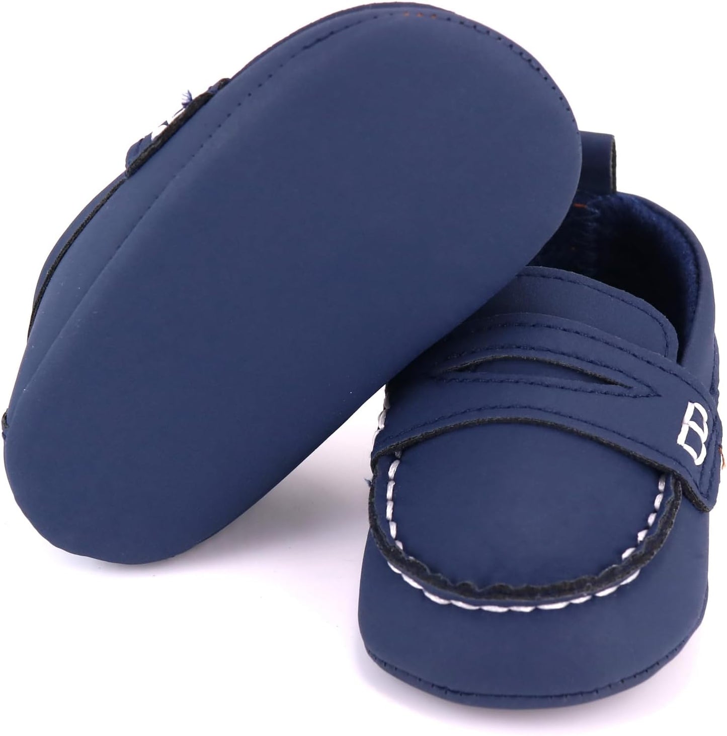 LONSOEN Baby Girls Boys Loafers Prewalker Dress Crib Shoes