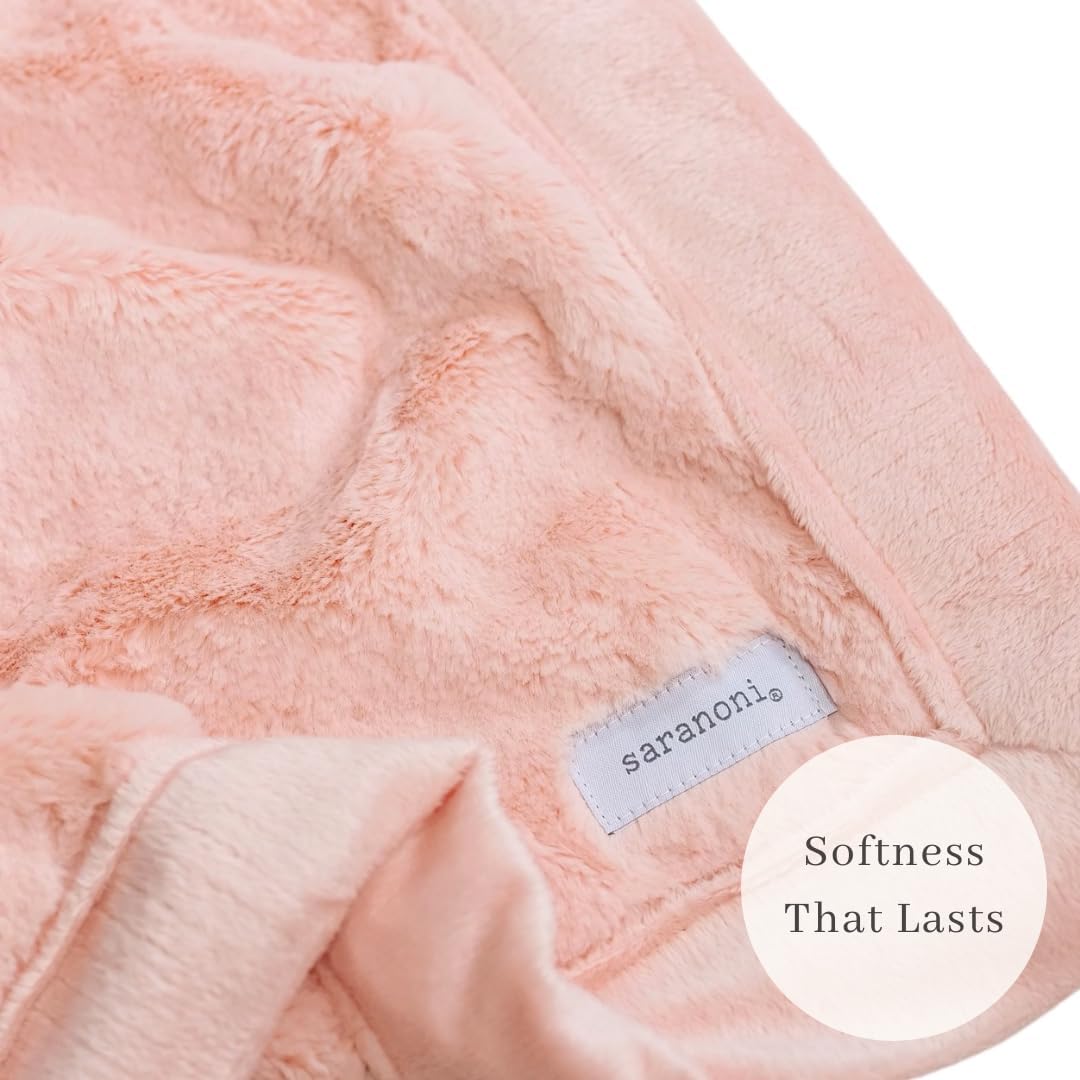 SARANONI Receiving Blankets for Babies Super Soft Boutique Quality Lush Luxury Baby Blanket (Peach Blush, Receiving Blanket 40" x 30")