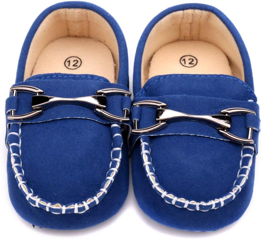 LONSOEN Baby Girls Boys Loafers Prewalker Dress Crib Shoes