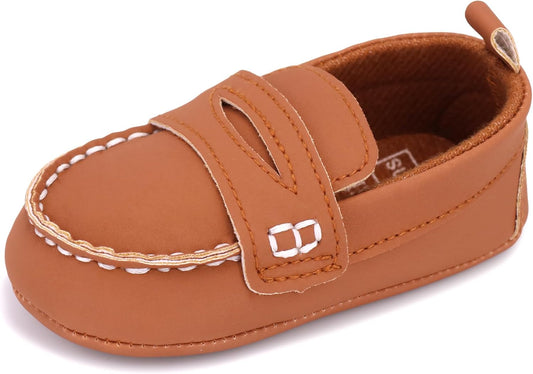 LONSOEN Baby Girls Boys Loafers Prewalker Dress Crib Shoes
