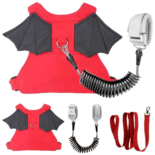 Toddler Harness + Anti Lost Wrist Link - Baby Leash Wristband with lock, Child Safety Harness for Girls/Boys, Kid Leash Traction Rope Walking Assistant, Cute Holiday Travel Christmas Gift, Red