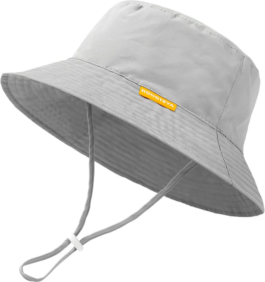Baby Sun Hat Kids Summer UPF 50+ Toddler Bucket Hat Wide Brim Adjustable Beach Hats for Boys Girls Age 0-6 Years