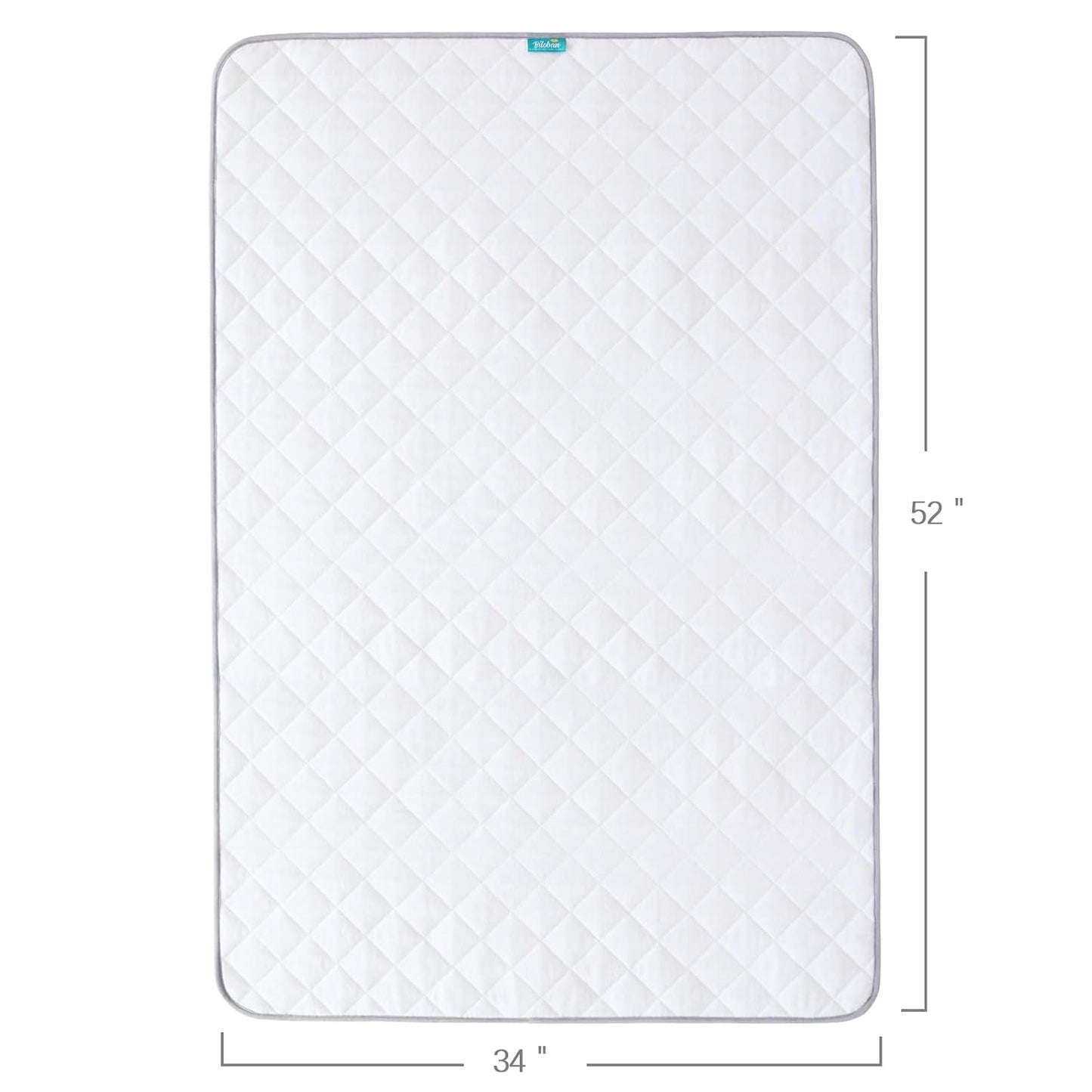 Waterproof Crib Mattress Protector 34" x 52", Non-Slip & Sturdy Mattress Pad, 4 Layers Incontinence Bed Mat for Children Adults, Pets Training Pee Pad, White