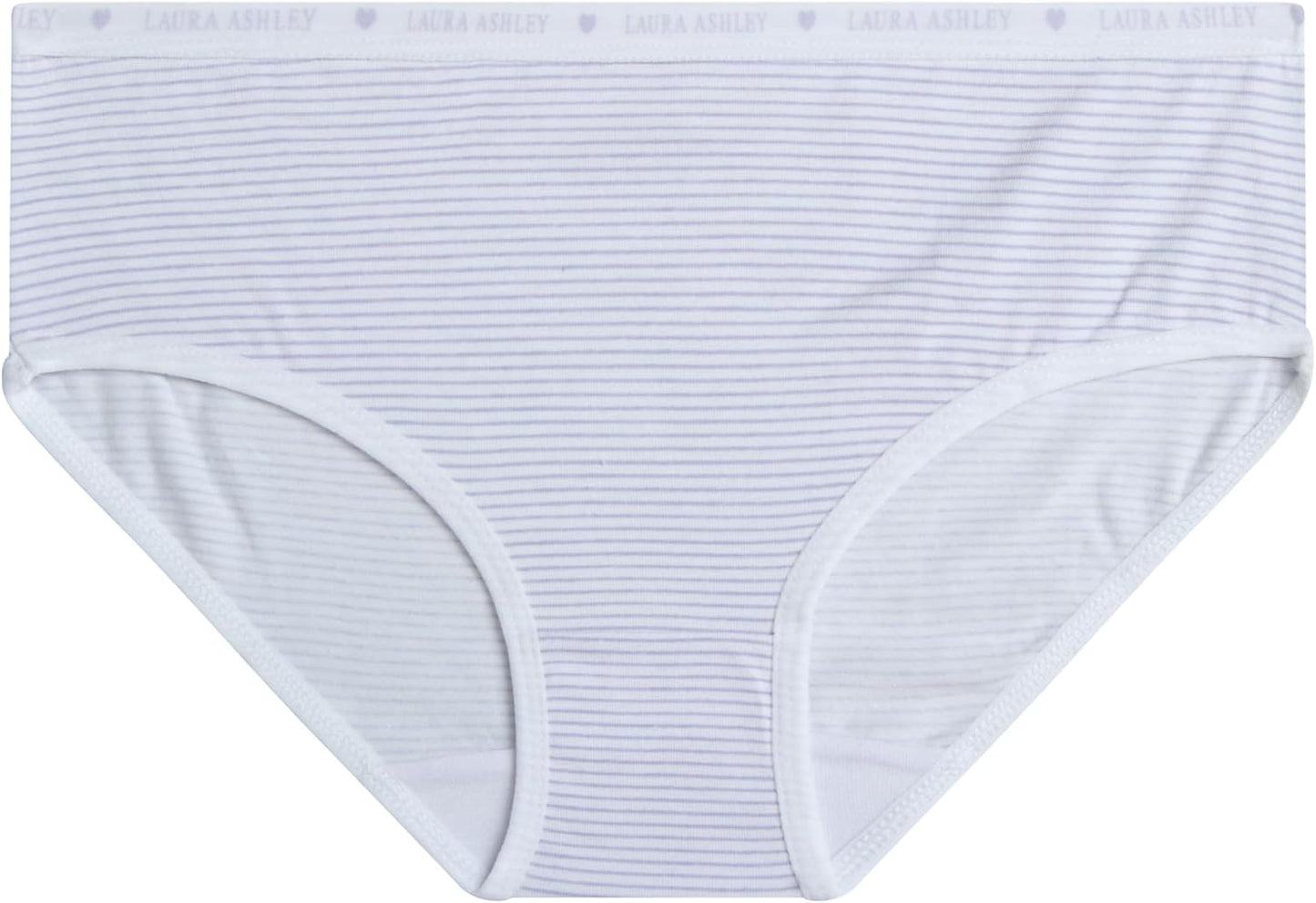 Laura Ashley Girls Underwear - 5 Pack Soft Stretch Breathable Panties for Girls - Lightweight Cotton Panties (Size: 4-12)
