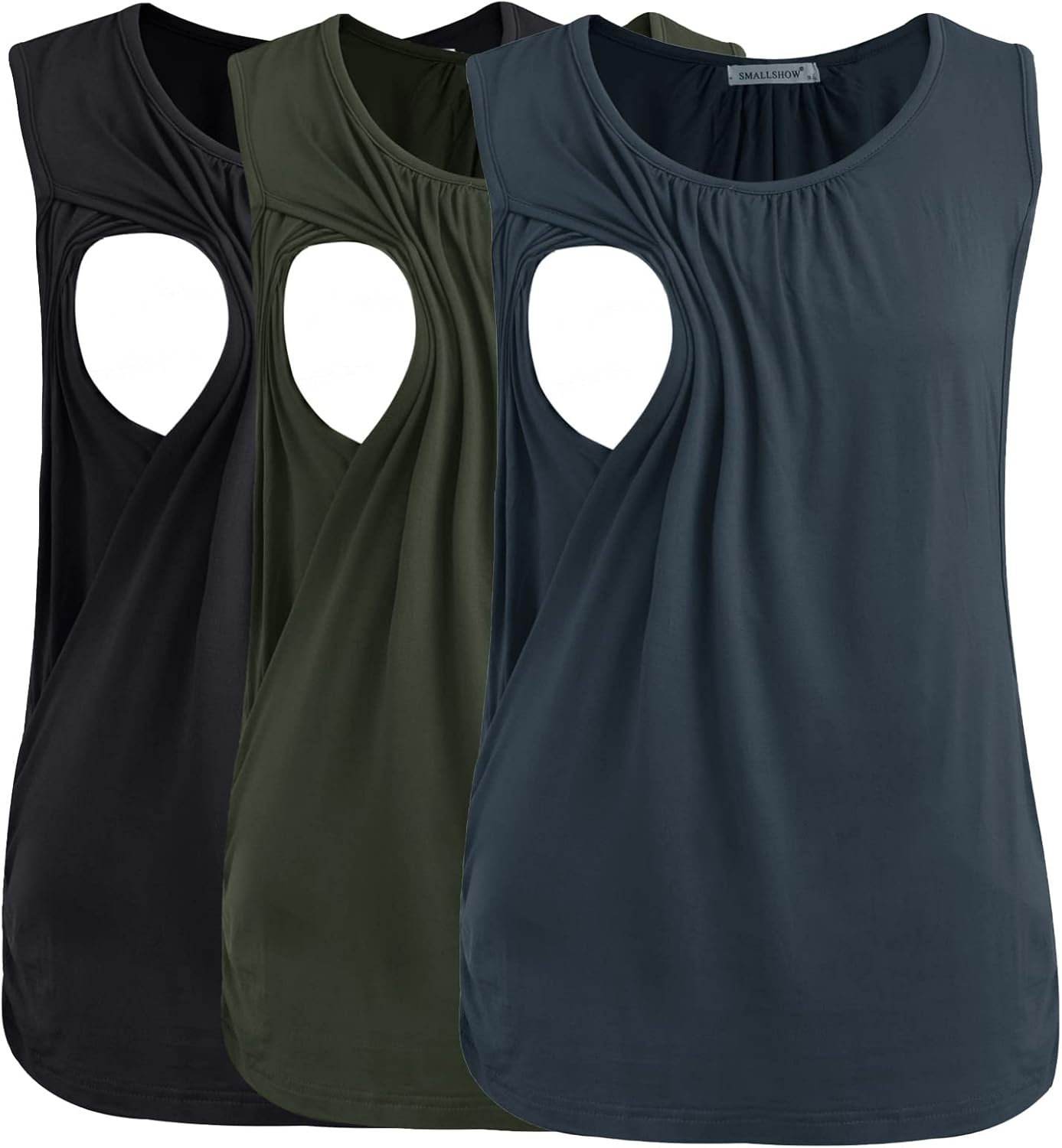 Smallshow Women's Maternity Nursing Tank Tops Breastfeeding Clothes 3-Pack