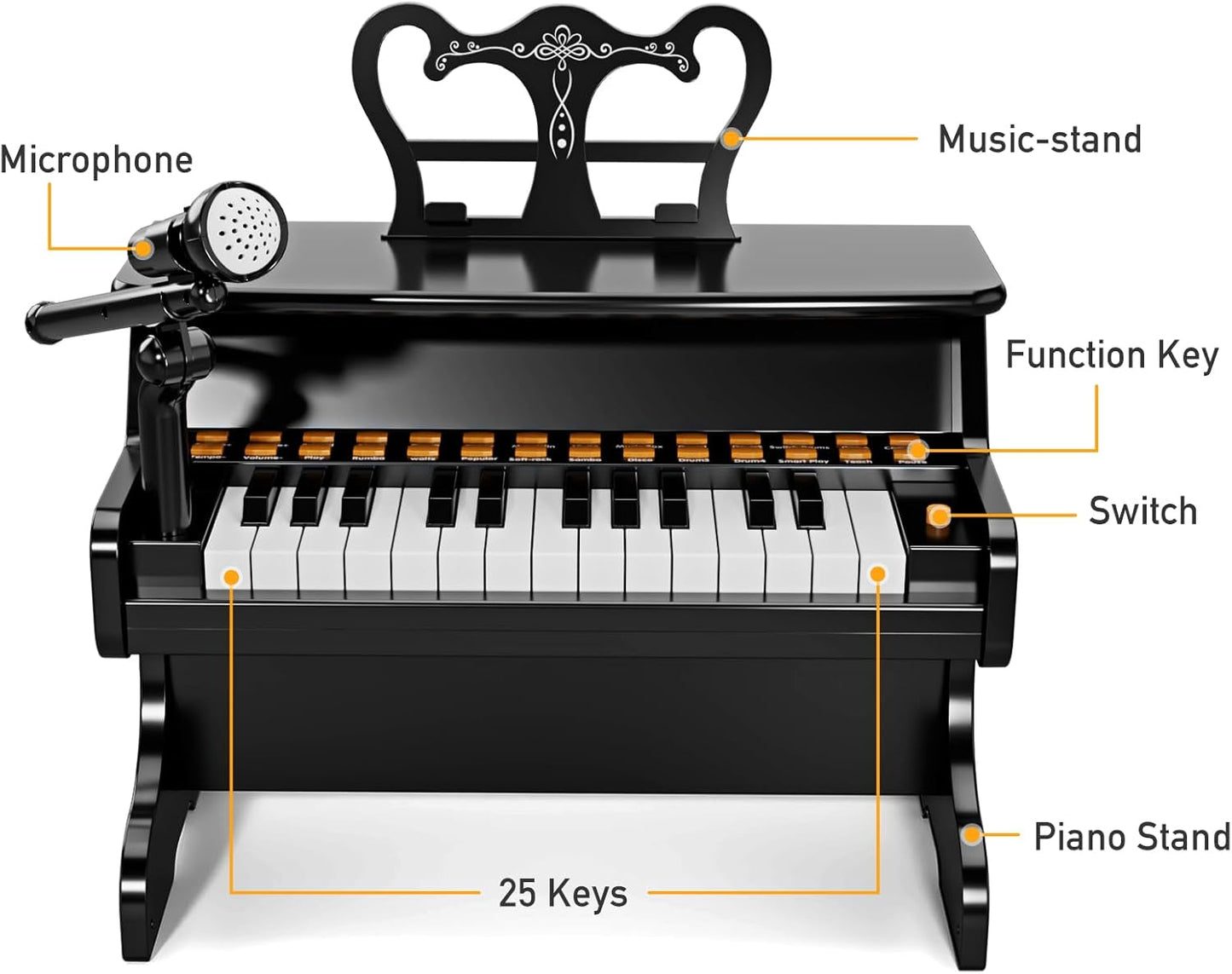Piano for Kids - 3D High-Fidelity Sound Effects Professional Musical Keyboard Piano Instrument Toys for 3 5 7 9 Years Old Beginners Educational Instruments Birthday Gift