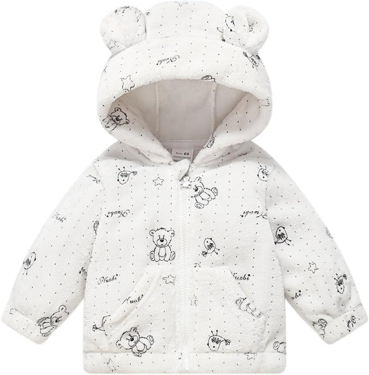 Toddler Fleece Jacket Baby Winter Coat Newborn Girl Hoodie Infant Boy Clothes 3T