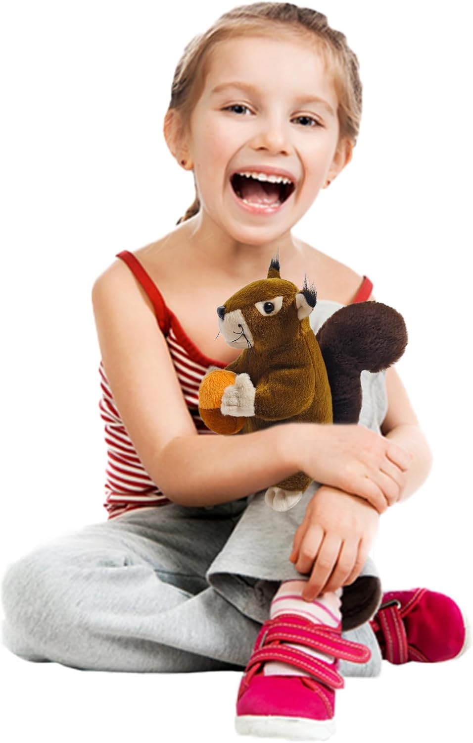 Squirrel Plush Toy Stuffed Animal Toy Squirrel Doll Plush Huggable Toy for Baby,Cute Plush Animal for Kids 7.5’’