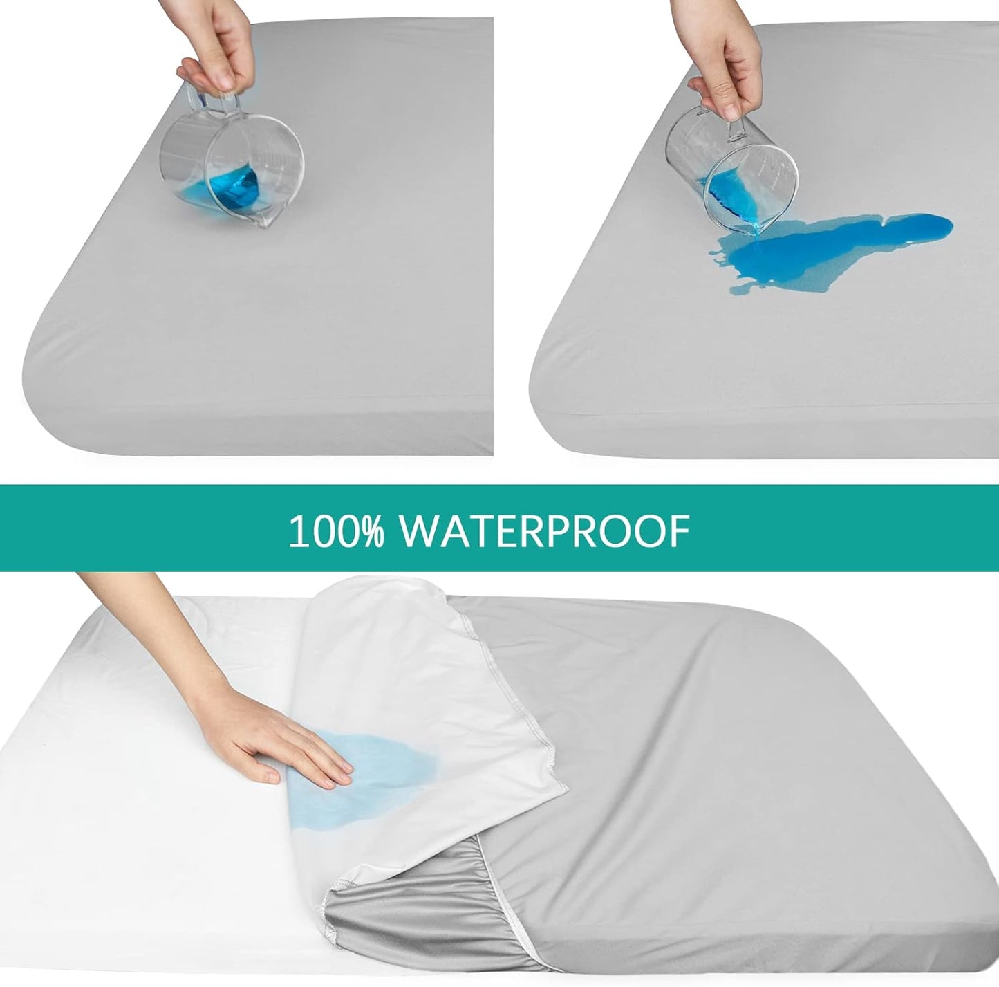 Waterproof Bassinet Sheets Fit for Miclassic, Baby Delight, TCBunny, Milliard, Dream On Me Traveler/Skylar and Other Bedside Sleeper Bassinet Mattress, Ultra Soft Microfiber Sheets, Grey & Pink