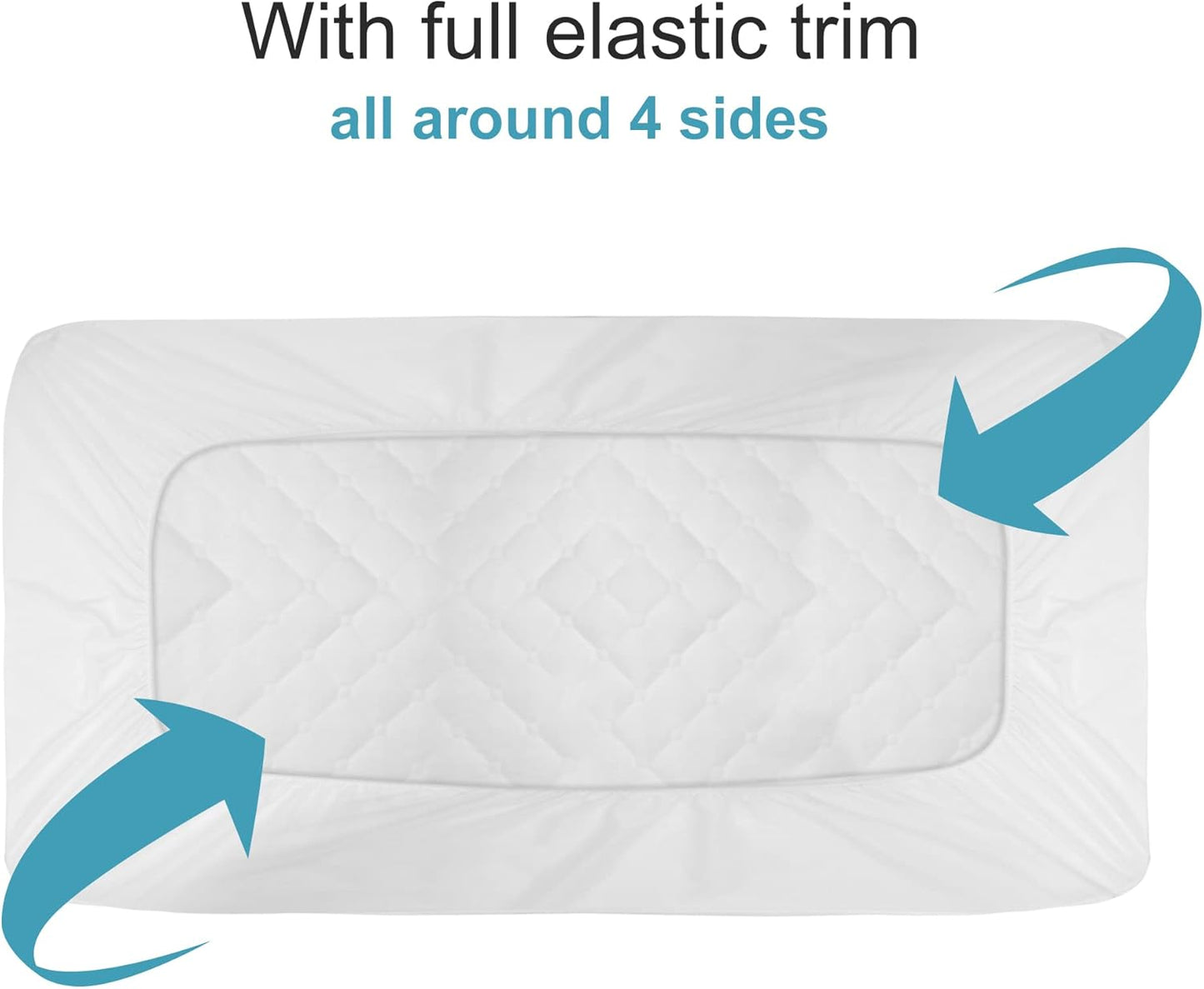 NTBAY 2 Pack Waterproof Mini Crib Mattress Protector, Quilted 24"x38" Fitted Mattress Cover - Machine Washable - Soft and Breathable Baby Mattress Pad Sheet for Mini Crib and Baby Playards, White