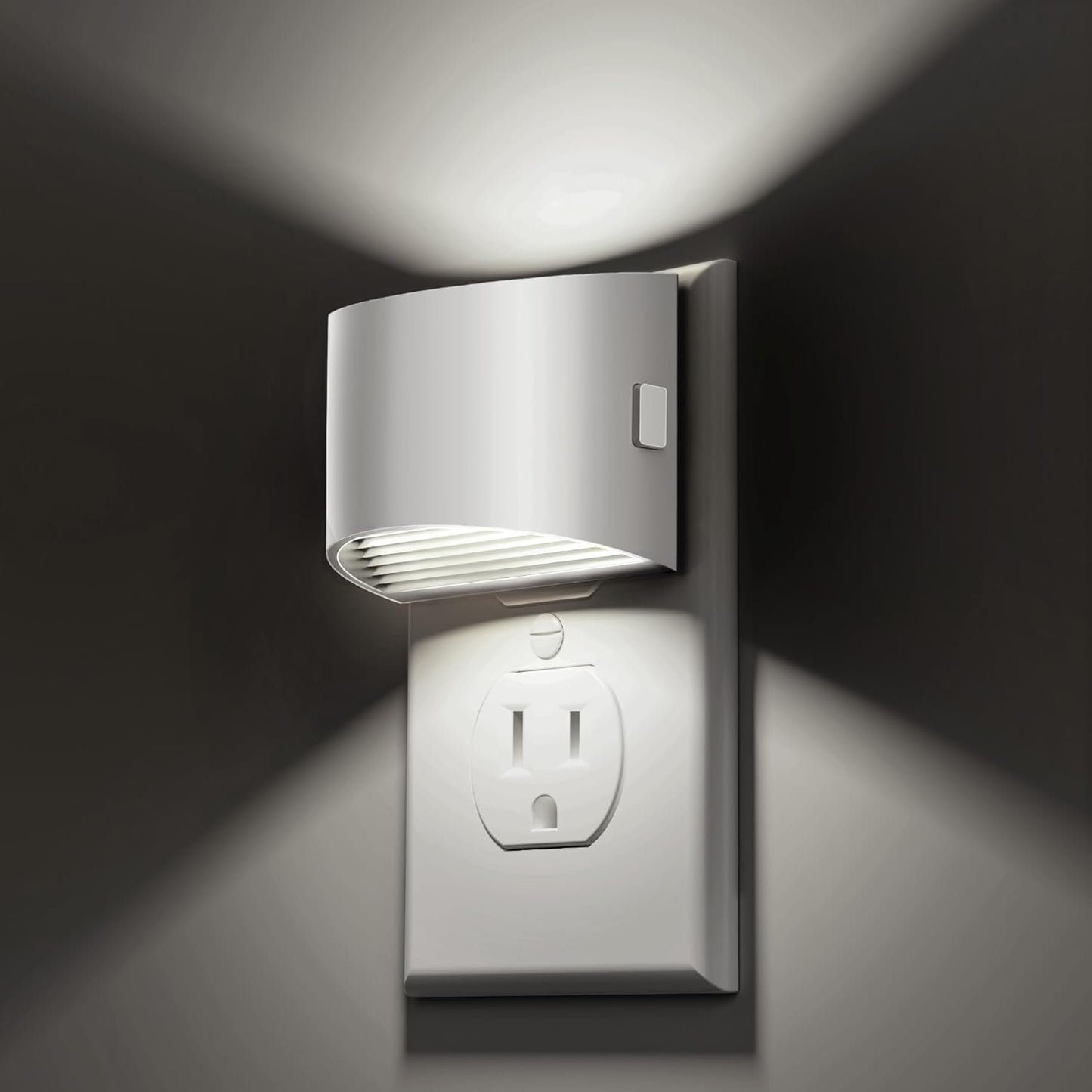 L LOHAS LED Night Lights Plug into Wall, Dimmable Night Light with 3 Level Brightness, 5000K Daylight White, 2 Pack, White Housing