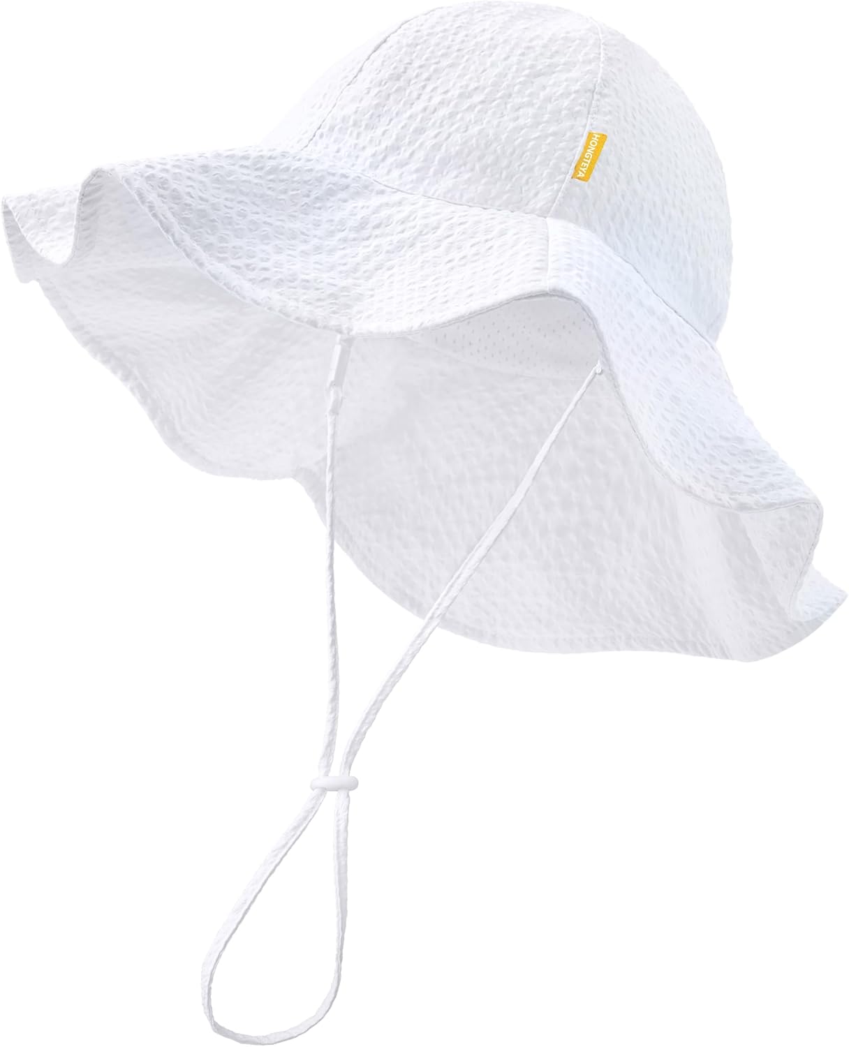 HONGTEYA Baby Sun Hat Toddler Girl Beach Hat Adjustable Outdoor Summer Hat UPF 50+ Sun Protection Wide Brim Infant Kids