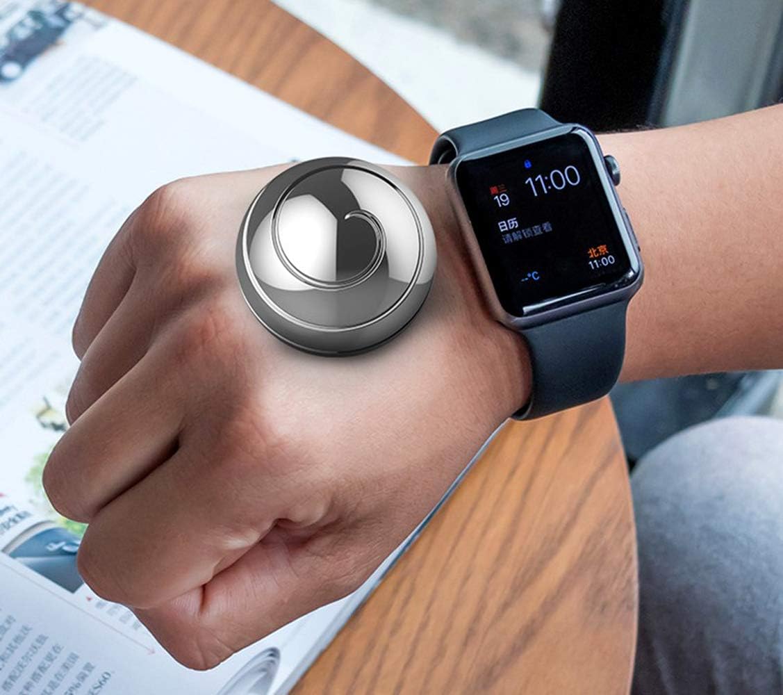 Metal Kinetic Desk Toy, Optical Illusion Fidget Spinning Top Ball, Unique Executive Stress Relief Gift for Adults & Kids