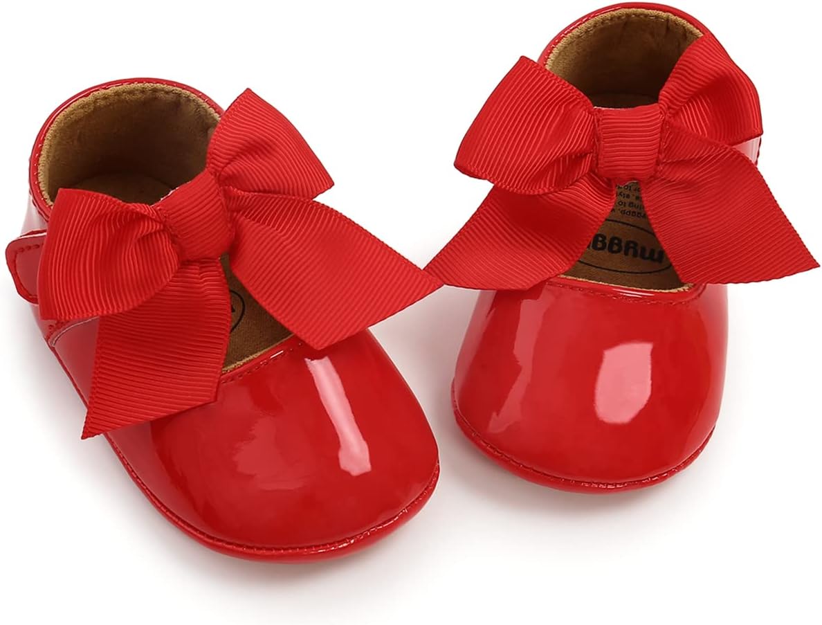 Baby Shoes Mary Jane Flats Non Slip Soft Sole Infant Toddler Sneakers First Walkers Party Christmas Dress Shoes