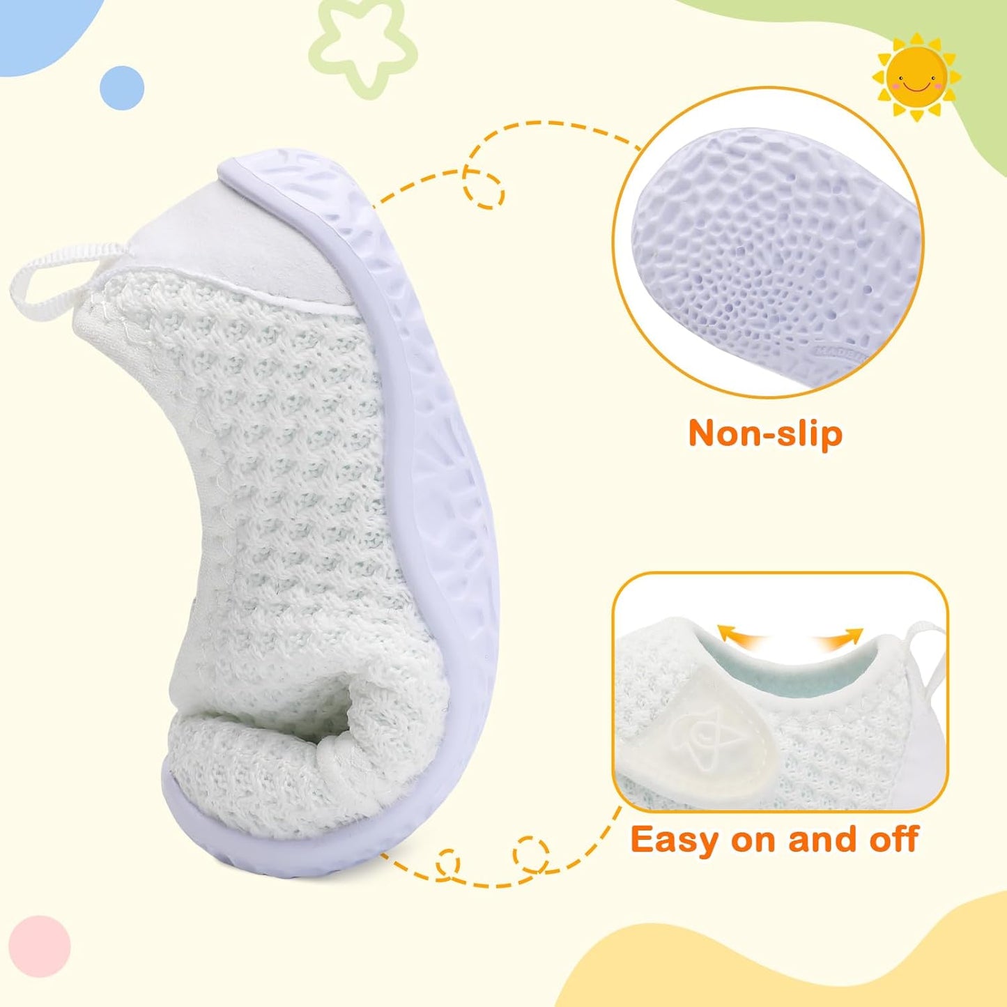 LeIsfIt Baby Shoes Boys Girls First Walking Shoes Non-Slip Infant Sneakers Lightweight Slip-on Crib Sneakers for First Walkers