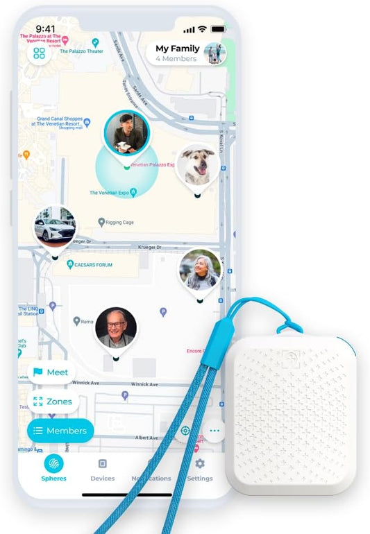 Tack GPS Plus [Lowest Monthly fee| 30 Days Battery Life| FCC Certified] - Child, Kids, Pet, Dog, Cat, Elderly, Alzheimer, Car, Vehicle, Bike, Tracking device. GPS + WiFi Positioning + Indoor Elevation