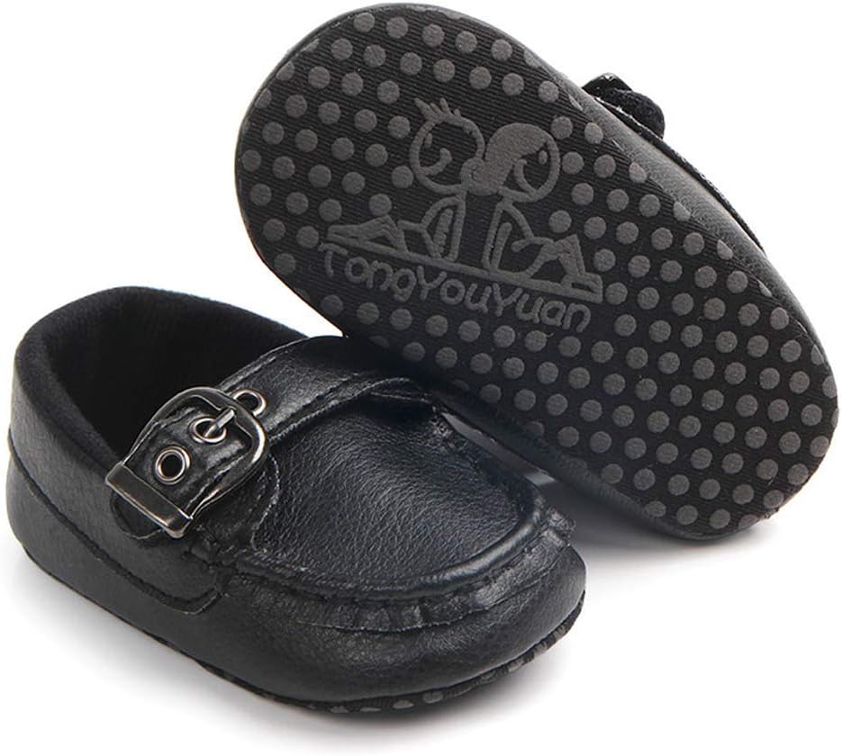 LONSOEN Baby Girls Boys Loafers Prewalker Dress Crib Shoes