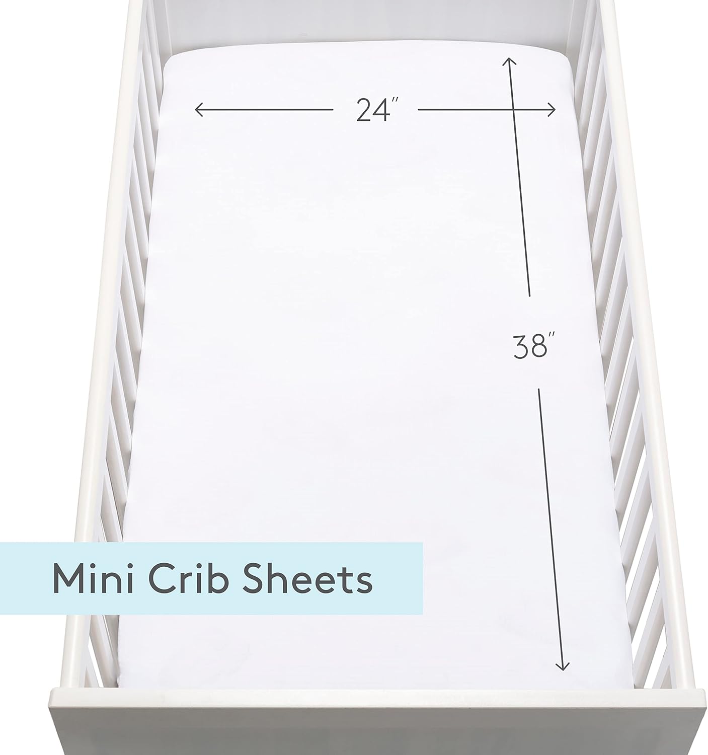 Newton Baby Organic Fitted Mini Crib Sheet (2-Pack) - Ultra-Breathable and Soft, 100% Organic Muslin Cotton, Machine Washable, Fit Any Mini Sized Crib 24" x 38" and up to 8", White