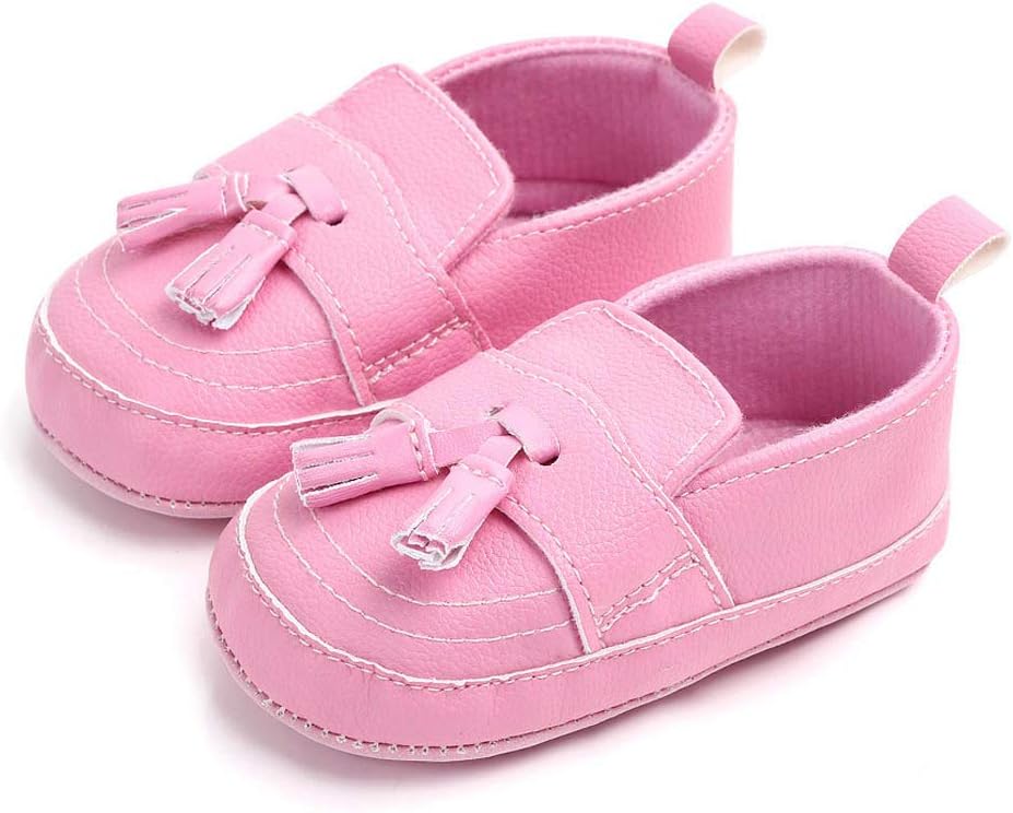 LONSOEN Baby Girls Boys Loafers Prewalker Dress Crib Shoes